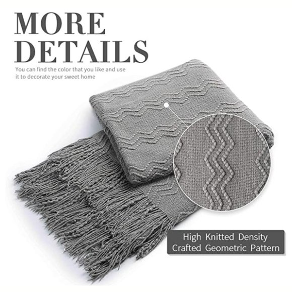 Textured Knit Throw Blanket - Picture 3 of 5